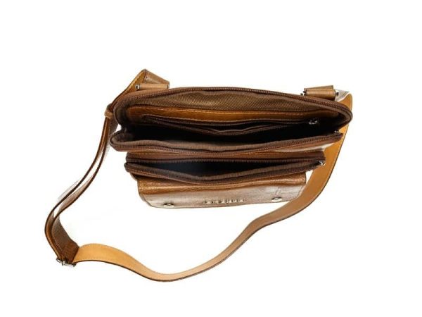 Suburban Leather Crossbody Bag For Men - Dark Brown, Brown Color