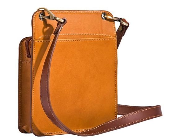 Statesman Leather Sling Bag For Men available in Brown color KZ1330