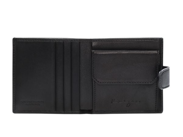 Buy Black & Dark Brown August Leather Wallet For Men