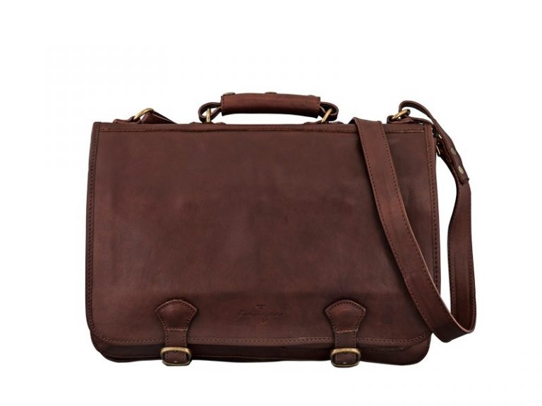 Cavalry Leather Business Bag For Men - Antique Tan, Brown Color