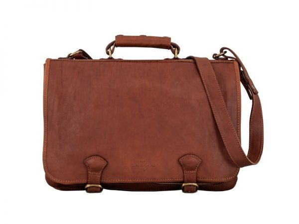 Cavalry Leather Business Bag For Men - Antique tan, Brown Color