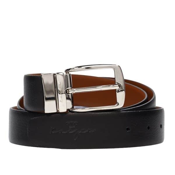 dark brown leather belt