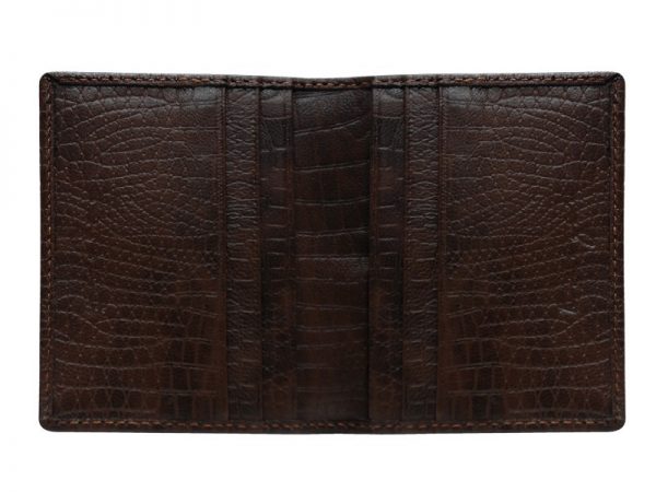 Wittet Croco Leather Card Holder For Men - Brown Color - Italian Leather